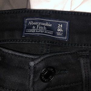 Black Ripped Abercrombie Harper Super Skinny Jean